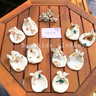 ( Combo 5 đôi ) Bao Tay Bao Chân Cho Bé Sơ Sinh xô  Muslin Siêu Mềm Cho Bé Siêu Mềm Mại ( Bao Tay Chân Cho Bé Sơ Sinh )