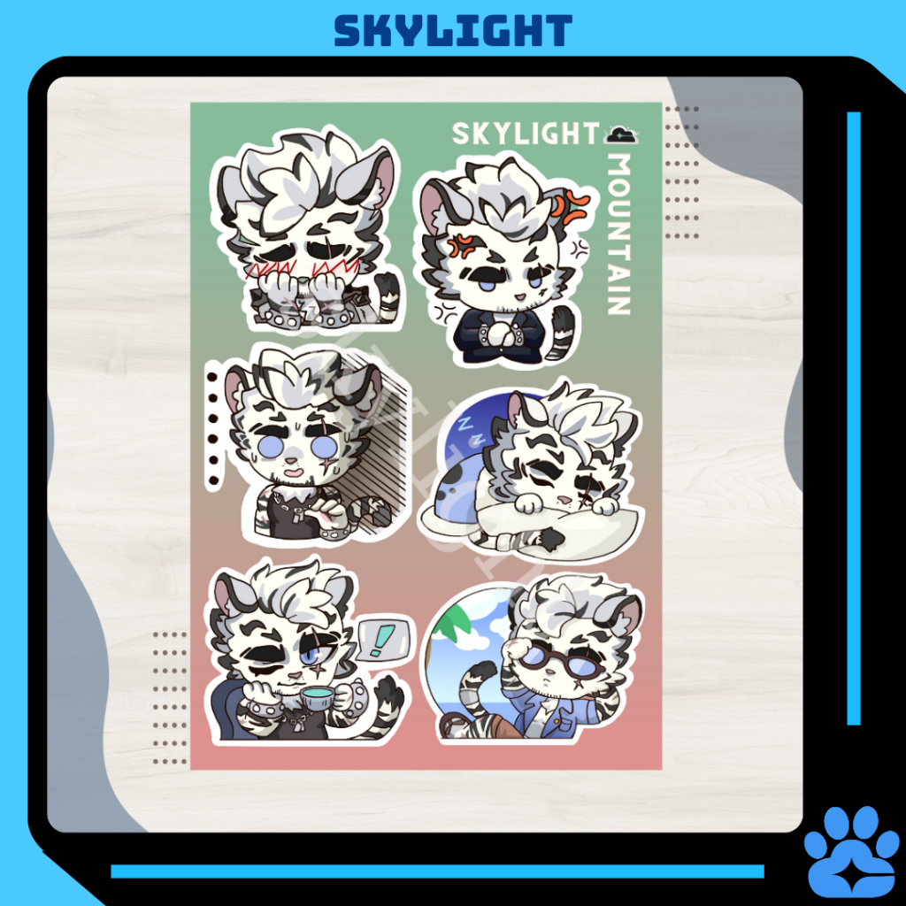NO.01 MOUNTAIN - Sticker Furry Sheet A6 Decal chống nước