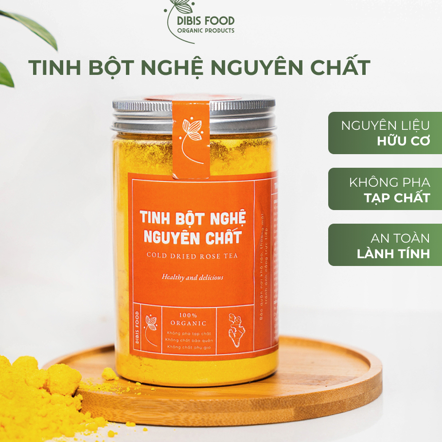 Tinh bột nghệ nguyên chất DIBISFARM - trắng da, giảm mụn, mờ thâm nám, hỗ trợ tiêu hoá