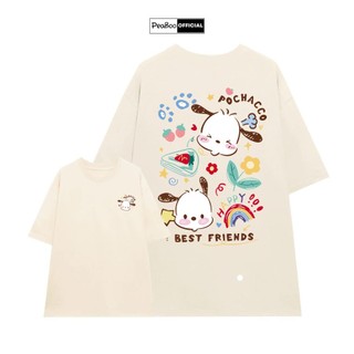 Áo Thun Nữ, Áo Phông Unisex By PEABOO Mã TN Pochacco Chất Cotton Thoáng Mát Form Rộng Tay Lỡ Cho Nam Nữ