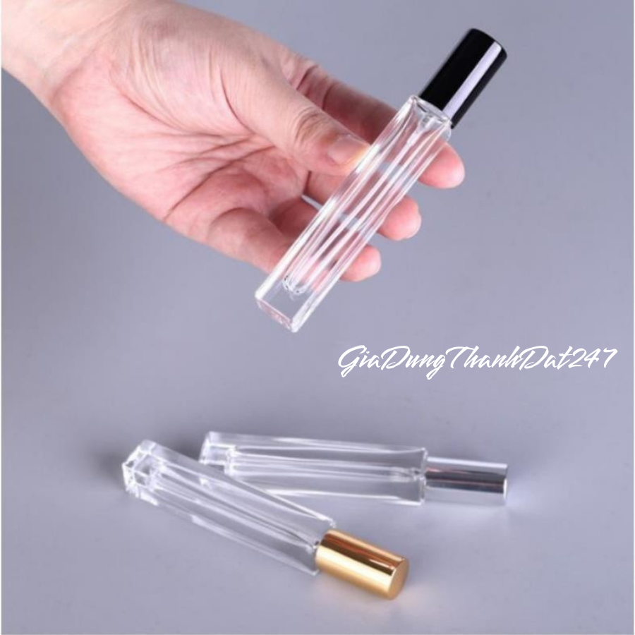 DTN262 Lọ Chiết Nước Hoa Trụ Vuông 10ml Thủy Tinh Đựng Dầu Thơm - TD247