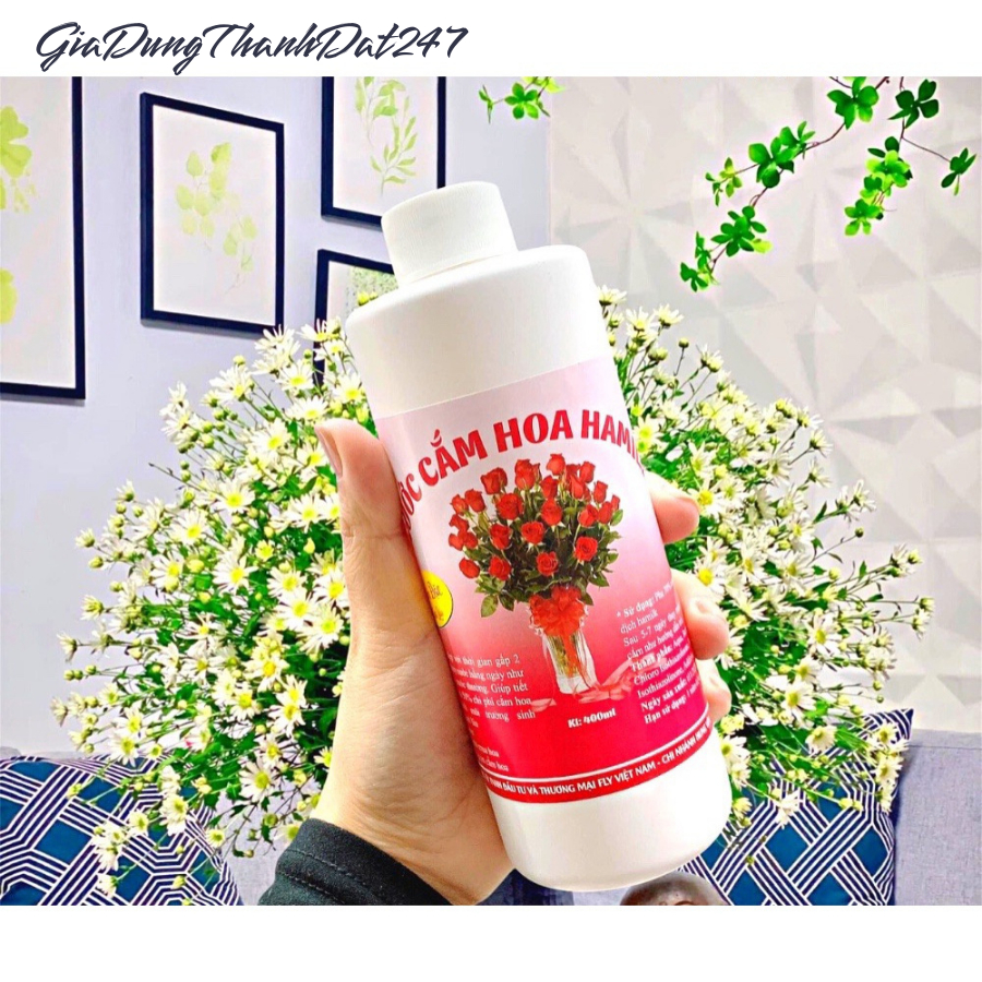 DTN263 Nước cắm hoa giữ hoa tươi lâu khử thối gốc, kích nở hoa, gIảm vi nấm lọ lớn 400ml - TD247