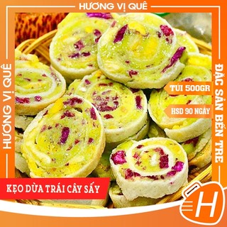 Kẹo Dừa Trái Cây Sấy - Túi 500g - Đặc Sản Xứ Dừa Bến Tre