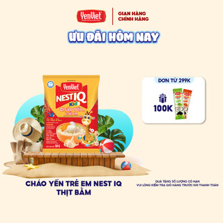 Cháo yến trẻ em Nest IQ vị thịt bằm, công thức độc quyền Viện VIAM, bổ sung Omega 3, DHA 1 gói x 50g - Yến Việt