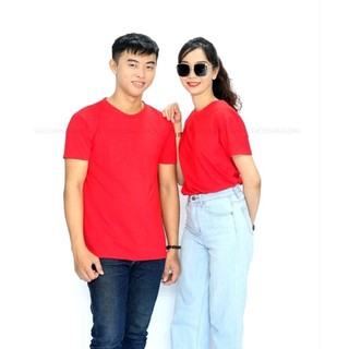 Áo Thun Cotton -Áo Nhóm Trơn Màu Đỏ Unisex SIZE L trẻ trung năng động thoáng mát