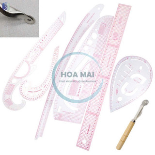 Combo bộ thước dẻo cắt may chuyên dụng-uốn được,phụ liệu may mặc