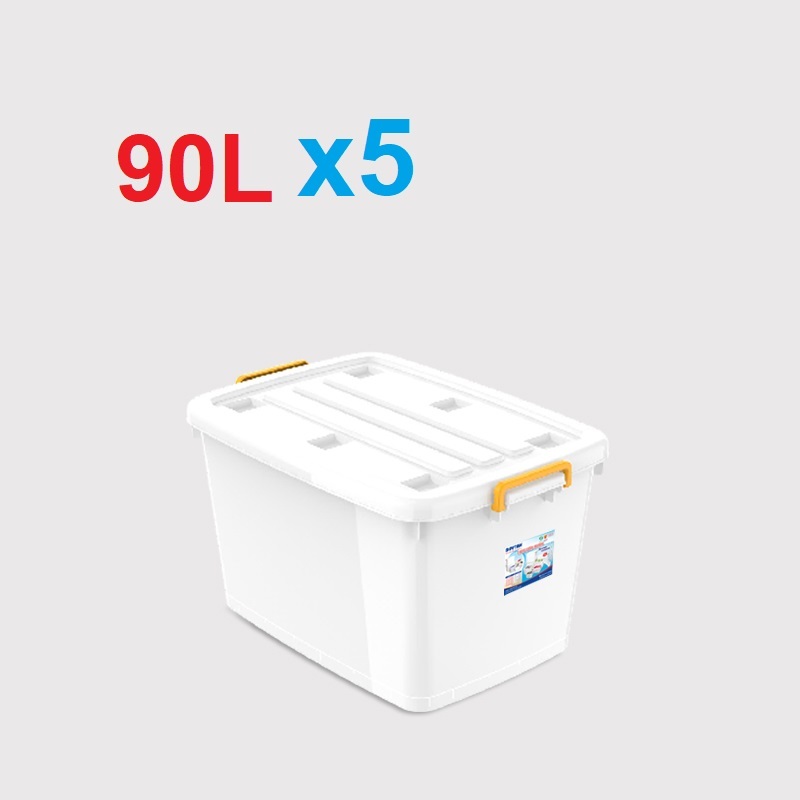 (Hà Nội) Combo 5 Thùng Nhựa Duy Tân 90L (CÓ BÁNH XE)