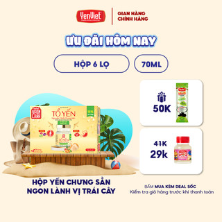 Hộp yến sào Ngon Lành 15% tổ yến nguyên chất chưng sẵn Yến Việt, vị trái cây nhiệt đới/ vị hạt sen táo đỏ, 6 lọx70ml