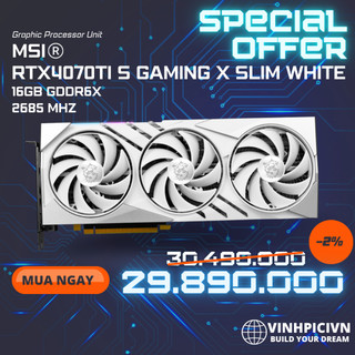  Card màn hình MSI GeForce RTX 4070 Ti SUPER 16G GAMING X SLIM WHITE  NEW  