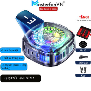 Quạt Tản Nhiệt Điện Thoại X122A Pro Sò Lạnh Từ Tính ( tặng kèm ngàm kẹp) LED RGB gaming hiển thị nhiệt độ Mobile