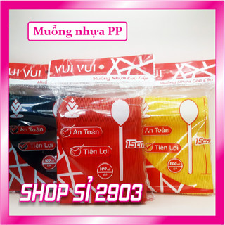 [Combo 500 cái] Muỗng nhựa màu 15 cm - Shop si 2903