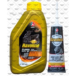 Combo Dầu nhớt xe tay ga Havoline Super Semimatic 10W40 800ml ( 0.8L ) + Nhớt Lap Havoline - Shopnhottot