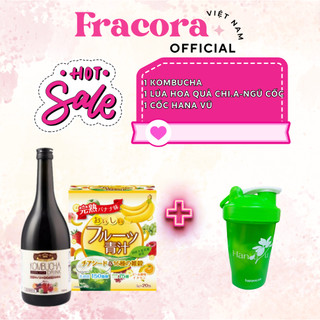 MUA 2 TẶNG 1)Trà Lên Men Kombucha Yuwa VÀ BỘT HOA QUẢ HẠT CHI.A VÀ 16 LOẠI NGŨ CỐC Thanh Lọc Cơ Thể Nhật Bản 720ml
