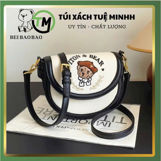 Túi xách nữ gấu thêu dáng bầu hot trend, túi đeo chéo đeo vai phù hợp đi làm đi chơi