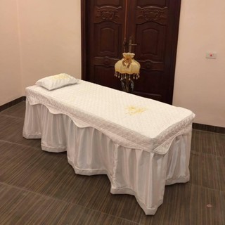 Ga trải giường spa, ga giường phun xăm, nail mi chất Lụa Luxury chần bông cao cấp