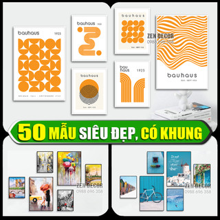 Bộ 6 tranh canvas treo tường CÓ KHUNG, tranh decor, tranh giá rẻ