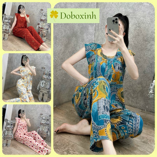 Đồ Tole Nữ Mặc Nhà, Đồ Bộ Trung Niên, Bộ Lanh Dài Cánh Tiên F21 VNXK (40-75kg) có bigsize, doboxinh