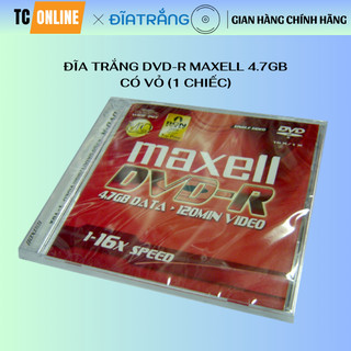 Đĩa trắng DVD-R Maxell 4.7GB có hộp hàng sản xuất Đài Loan (SL: 1 cái)