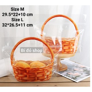 Size LỚN Set 10 túi ZIP ZIPPER  GIỎ ĐAN LÁT bánh mì, bánh quy, qui, kẹo, trái cây size 32*26.5*11cm