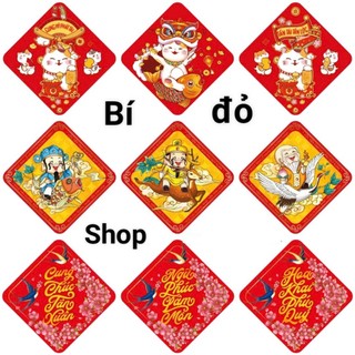 SET 5 TỜ TEM TẾT Decal Tết ÉN XUÂN NGŨ PHÚC MÈO CHIÊU TÀI dán hộp dán túi dán hũ TEM DÁN TẾT