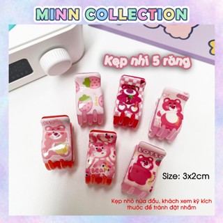 [Hỏa tốc] Kẹp tóc càng cua, Cặp tóc cào tóc size mini hoạ tiết hoạt hình gấu dâu Honey dễ thương
