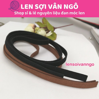Dây da lộn bản 1cm trang trí mũ (dài 90cm)