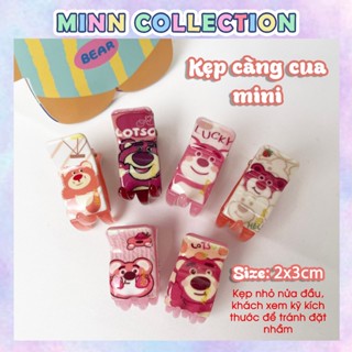 [Hỏa tốc] Kẹp tóc càng cua, Cặp tóc cào tóc size mini hoạ tiết hoạt hình gấu dâu Honey dễ thương