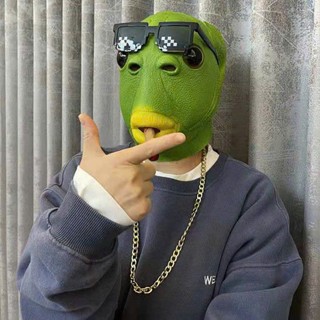 Mặt Nạ Cá da xanh, Mặt nạ ếch xanh Silicon Trùm Đầu Độc Đáo Vui Nhộn, Đồ chơi cosplay yêu quái