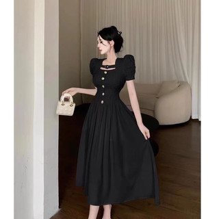 Đầm Tiểu Thư Dáng Dài Tay Bồng JARI - CLOTHES Phong Cách Dễ Thương Thanh Lịch