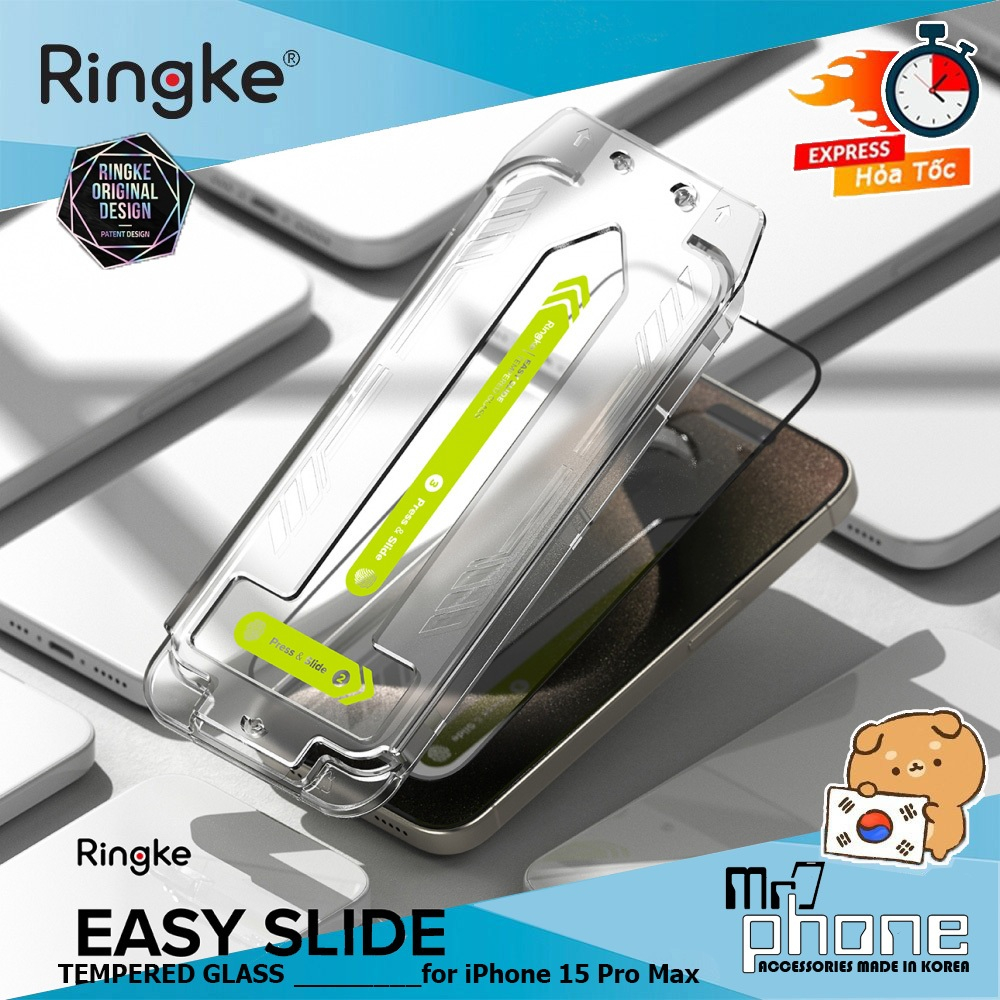 Cường lực Ringke Easy Slide Tempered Glass iPhone 16 Pro Max / iPhone 17e / iPhone 16e