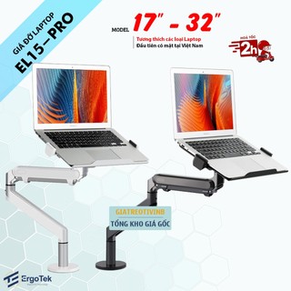 Tay Giá Treo Đỡ Laptop - Macbook - Ipad ErgoTel EL15 Pro 12 - 17 Inch / Màn Hình Máy Tính 17 - 32 Inch / Hợp Kim Nhôm