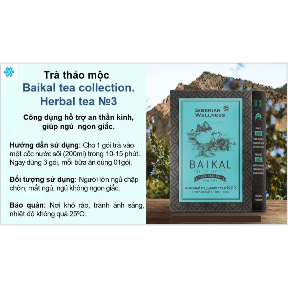 [Trà Ngủ N3] Trà thảo mộc Siberian Baikal tea collection Herbal tea N3 - 30 túi