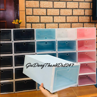 Hộp Đựng Giày Nhựa, Kệ Để Giày Dép Nắp Nhựa Cứng Trong Suốt Size lớn Chịu Lực 4kg 5555