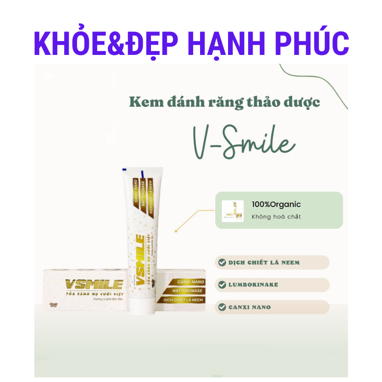 [ Mẫu cũ ] Kem đánh răng V-smile - Vị Caphe giúp răng trắng sáng - 150gr/tuýp