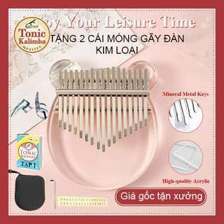 [ Trọn bộ phụ kiện 6 món] Đàn kalimba trong suốt pha lê 17 phím Tonic Gấu pha lê vật liệu mới bảo hành 12T chống vỡ