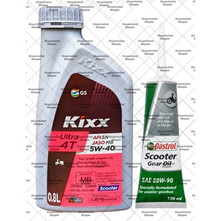 Combo Dầu nhớt tổng hợp tay ga Kixx Scooter Ultra 5w40 800ml (0.8L) + Nhớt Lap Castrol – Shopnhottot