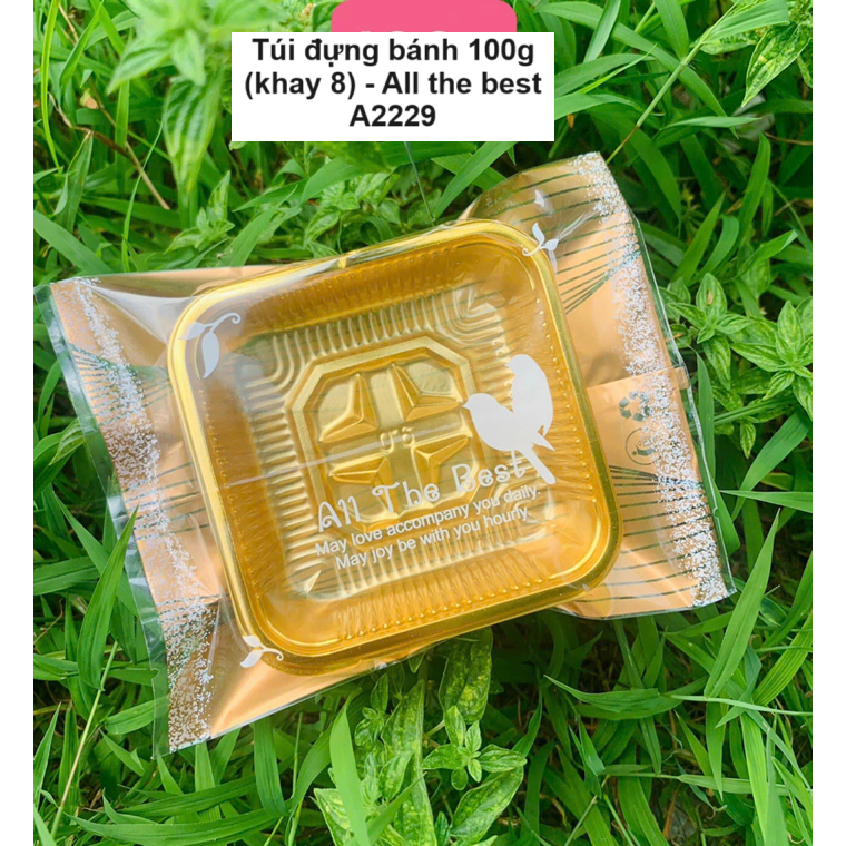 100 Túi đựng bánh 100g (khay 8) kèm khay, set 100 túi đựng bánh trung thu kèm khay mẫu mới nhất 2024
