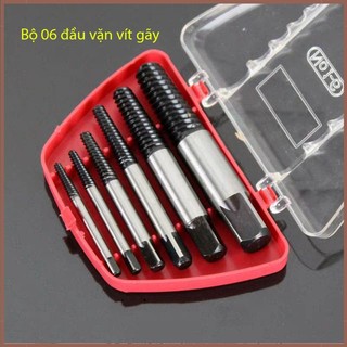Bộ 06 đầu vặn vít gãy 3-22mm bộ tháo bu lông ốc vít-6 mũi, tháo khoét ốc gẫy trờn ren mũi vặn ốc vít hư, tháo vít gãy to