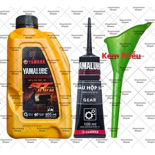 Combo km dầu nhớt xe tay ga yamaha 4t 10w40 800ml + nhớt lap yamaha + kèm phễu thay nhớt