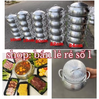 Nồi nấu mì cay , niêu lẩu bằng nhôm kiểu dáng truyền thống dùng cho bếp gas, bếp cồn