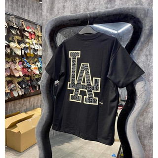 [Fake đền gấp 10] Áo thun New era chính hãng màu đen Logo LA Viền vàng - Tiệm của Diệu