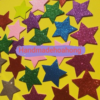 80-30-20-15 hình ngôi sao kim tuyến/ ngôi sao nhũ - nhiều size  _ Hình trang trí_xốp mầm non_dụng cụ mầm non.