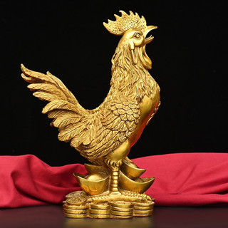 Tượng gà trống phong thủy bằng đồng cao 9cm