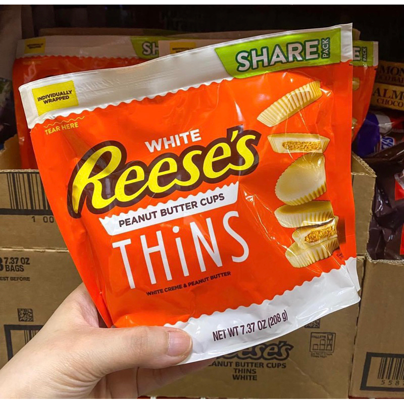 🍫🥜 SOCOLA KEM TRẮNG NHÂN BƠ ĐẬU PHỘNG CỦA MỸ REESE’S PEANUT BUTTER CUPS THINS WHITE CREME & PEANUT B