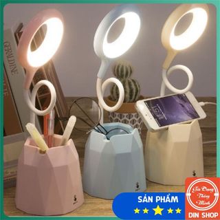 Đèn bàn học  💘FREESHIP💘 Đèn led đọc sách chống cận cho trẻ học sinh công tắc cảm ứng kèm ống bút xoay 360độ