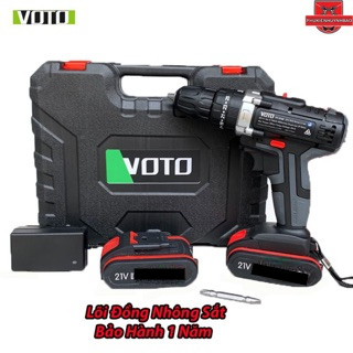 Máy Khoan Pin 21V VOTO 3 Chức Năng Có Búa,Chân Pin 18mm,2 Pin,Bảo Hành 1 Năm.