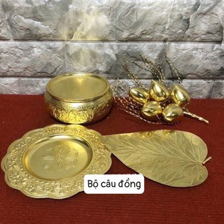 Trầu cau thờ bằng đồng đồ thờ cúng trang trí ban thờ