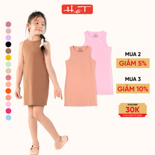 Váy body bé gái H&T phom dáng basic, chất rib cotton co giãn tốt, màu sắc ưa chuộng, đủ top size cho Bé và Mẹ-HTBG050