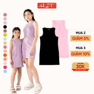 Váy body Nữ H&T kiểu basic tôn dáng, chất rib cotton co giãn tốt, màu sắc ưa chuộng, đủ top size cho Mẹ và Bé-HTBG050