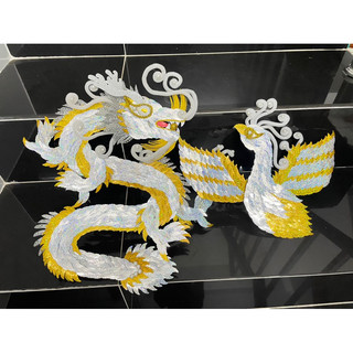 Chỉ thân rồng phụng lá kim sa trang trí tháp oản